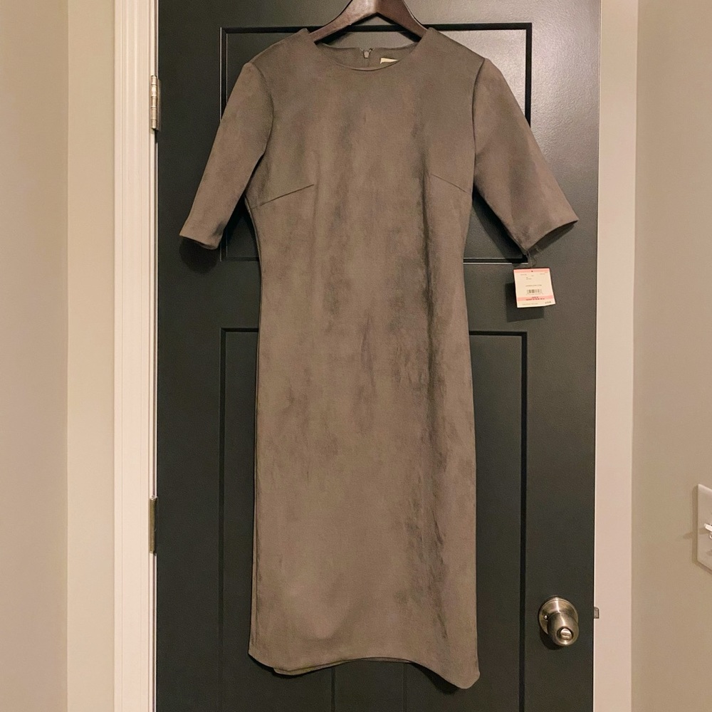 Gray velvet dress